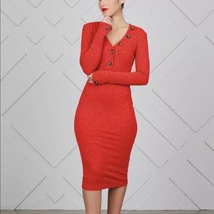 BRICK Red Sweater Dress